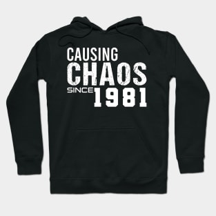 1981 50 Year Old Birthday 50th Causing Chaos Since 1981 Hoodie